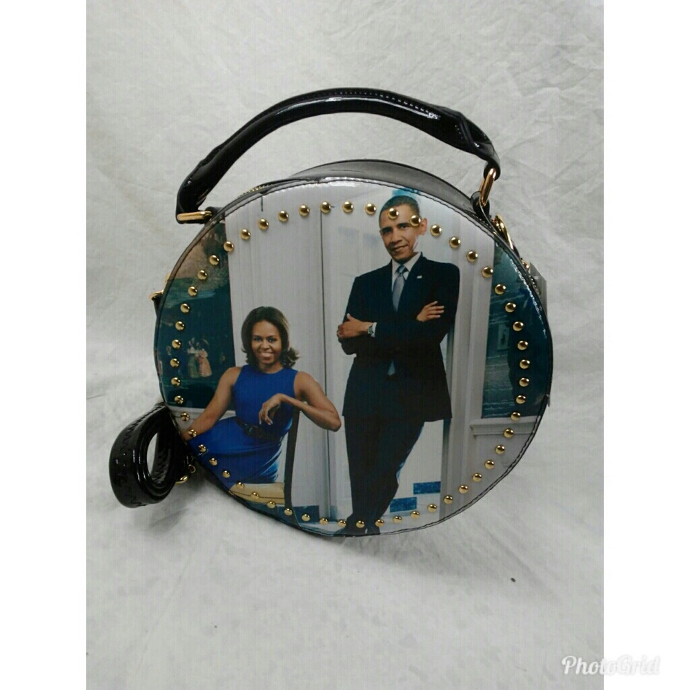 Michelle & Barack Obama Round Crossbody Handbag